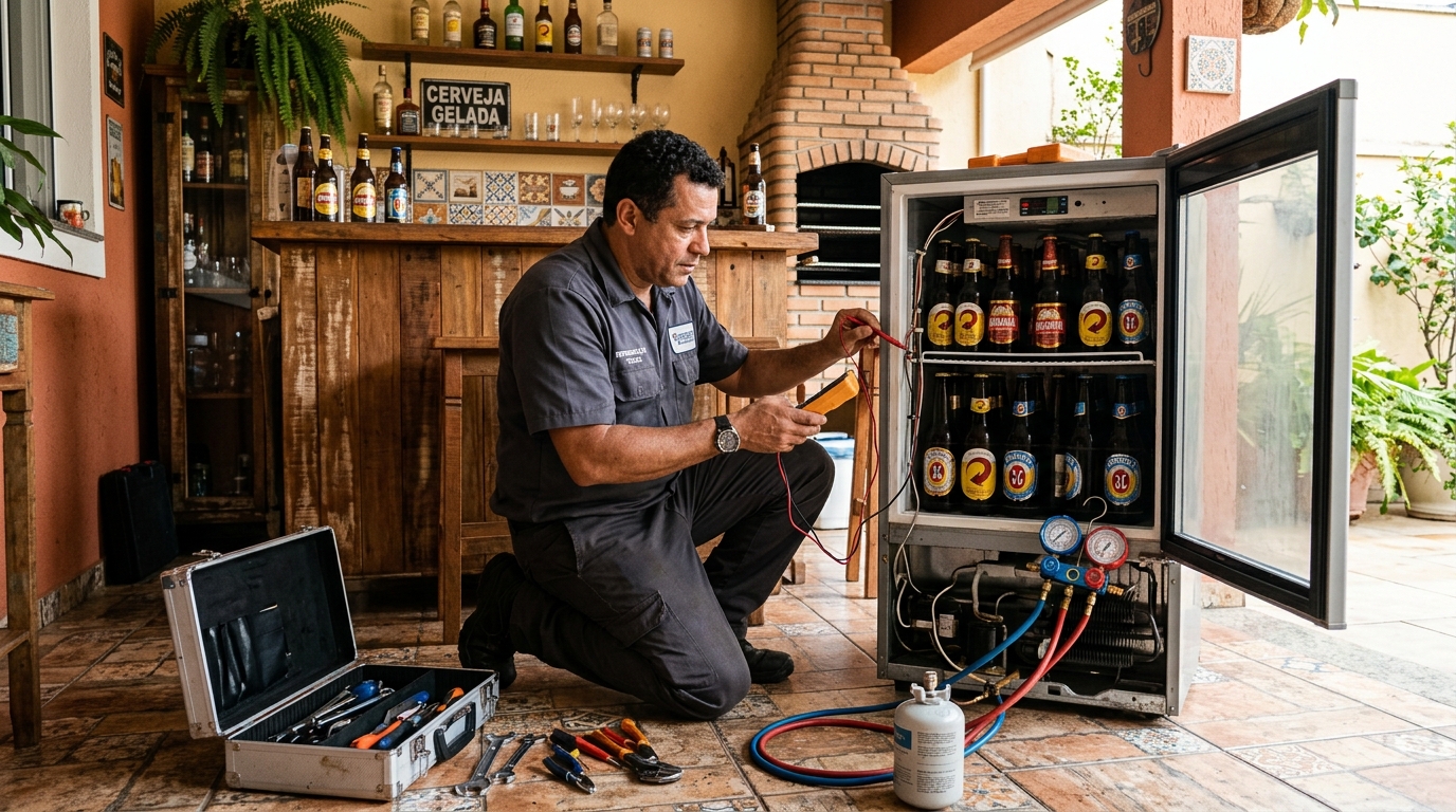 Recarga de gás refrigerante de cervejeira em Salvador‑BA